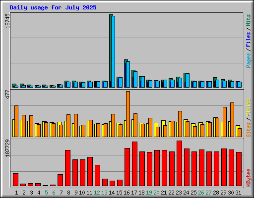 Daily usage for July 2025