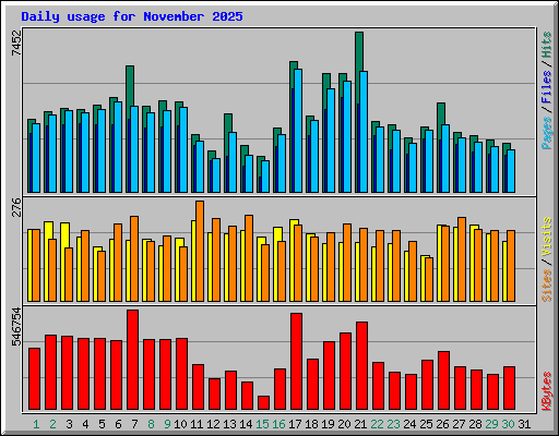 Daily usage for November 2025
