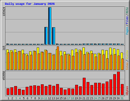 Daily usage for January 2026