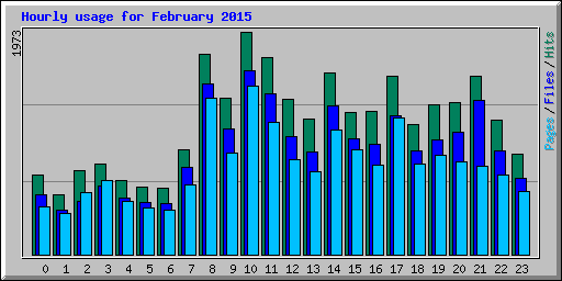 Hourly usage for February 2015