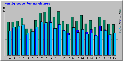 Hourly usage for March 2015