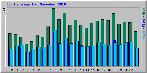 Hourly usage for November 2016
