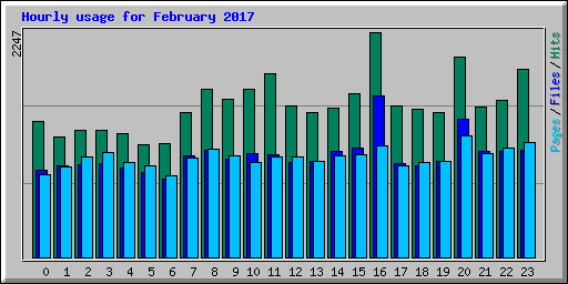 Hourly usage for February 2017