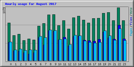 Hourly usage for August 2017