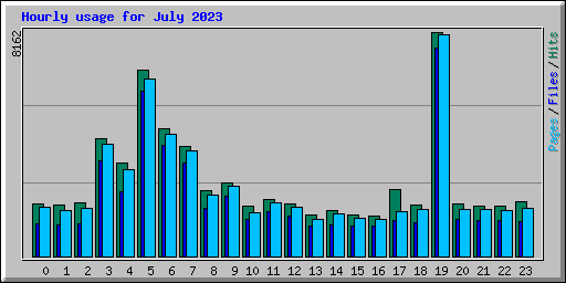 Hourly usage for July 2023